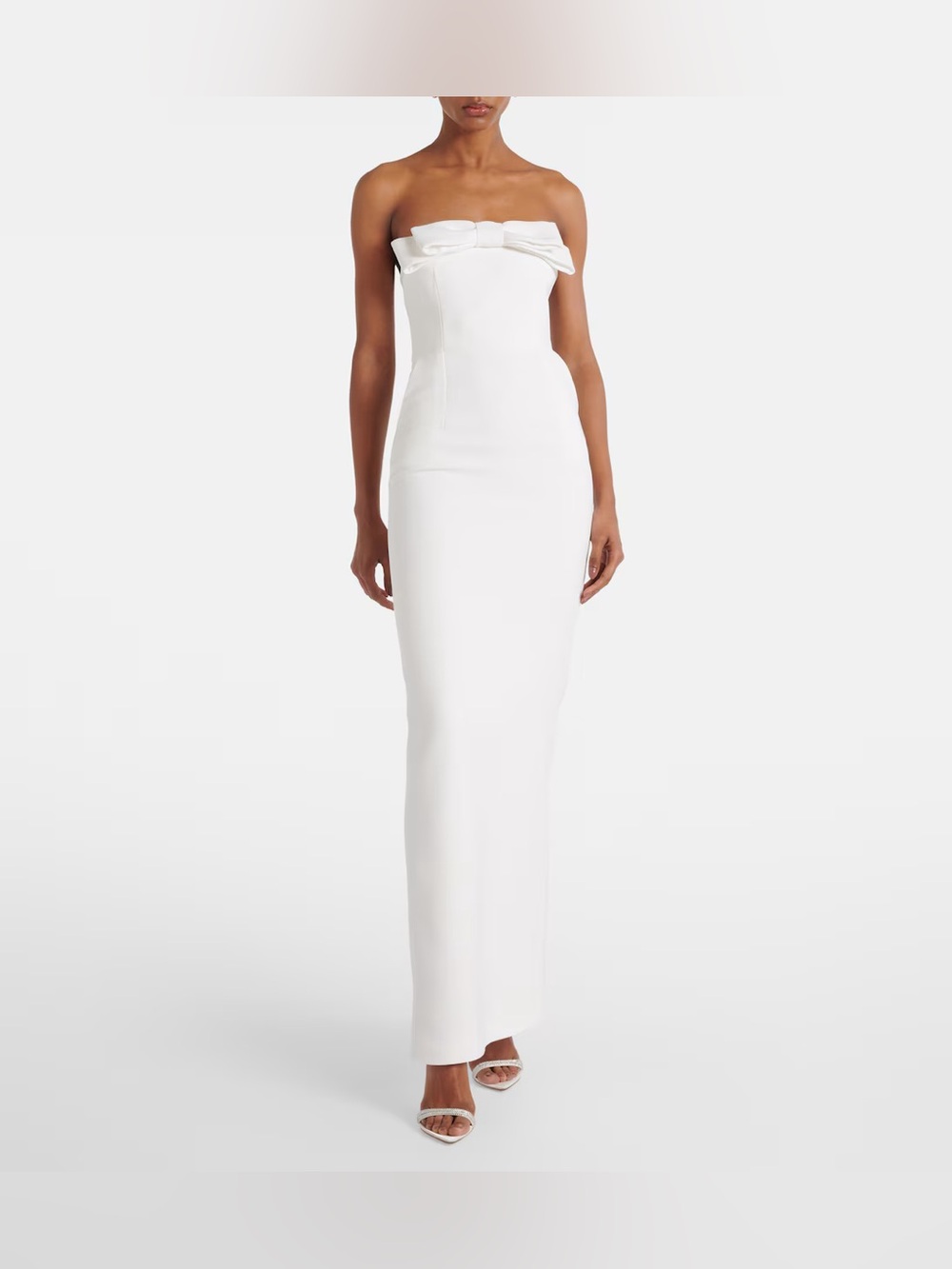 New Arrivals Bridal bow-detail crêpe cocktail dress